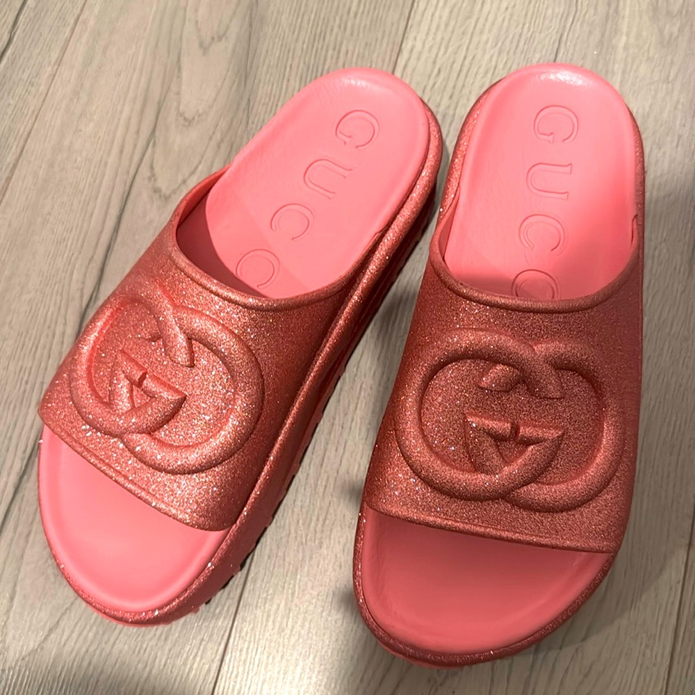 Gucci Platform Slides Only Worn Twice. In Great C… - image 1